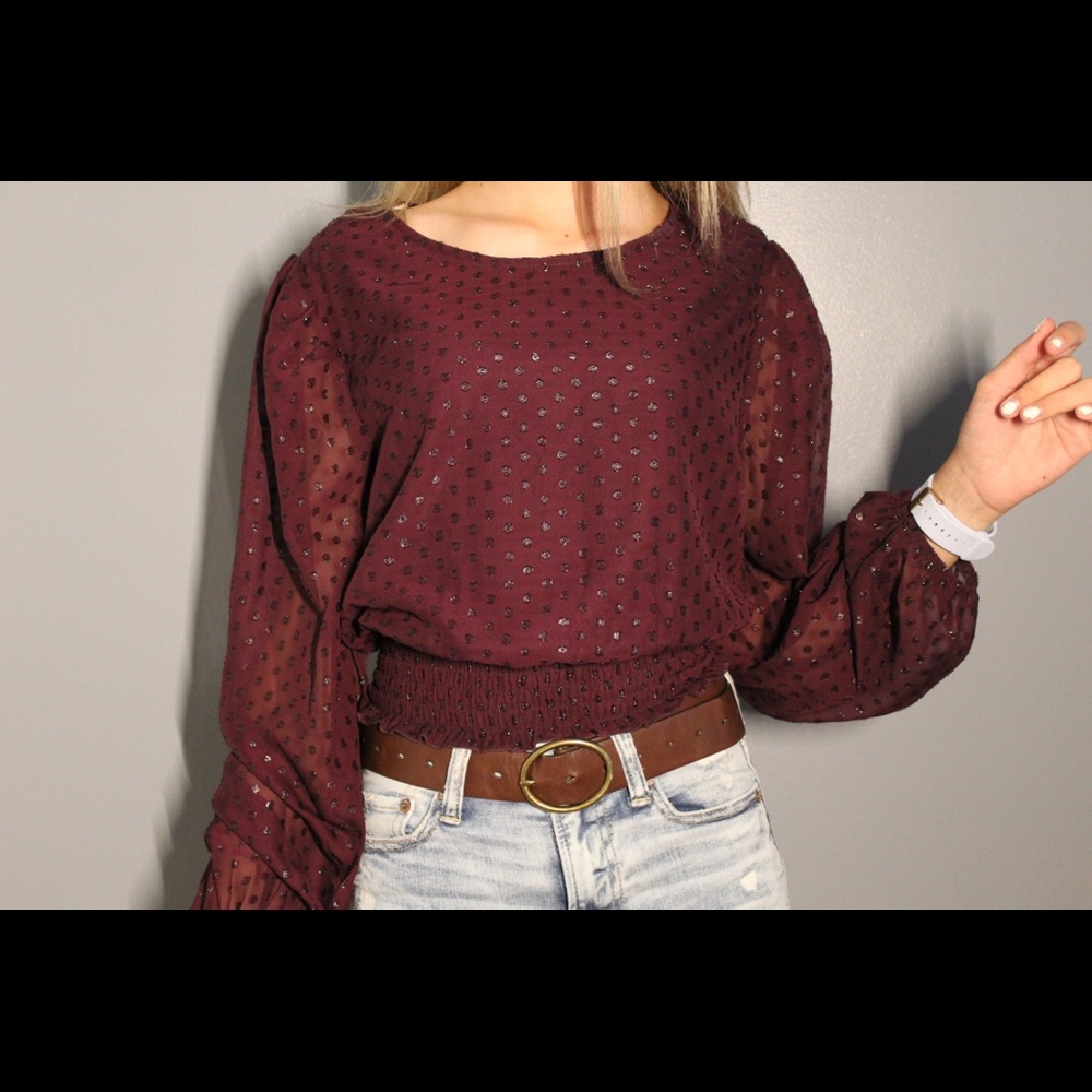 Francesca’s Purple dotted top